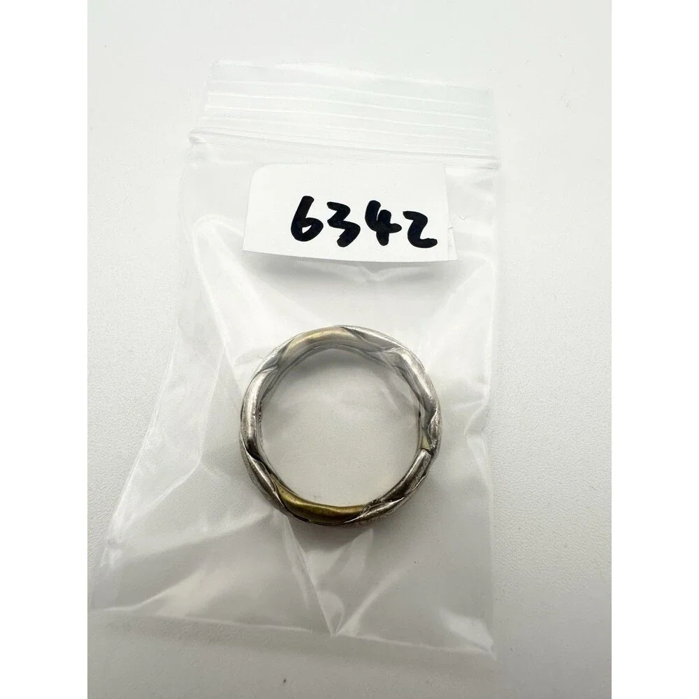 Mexico 925 Sterling Silver Brass Braided Ring Band Size 6.5